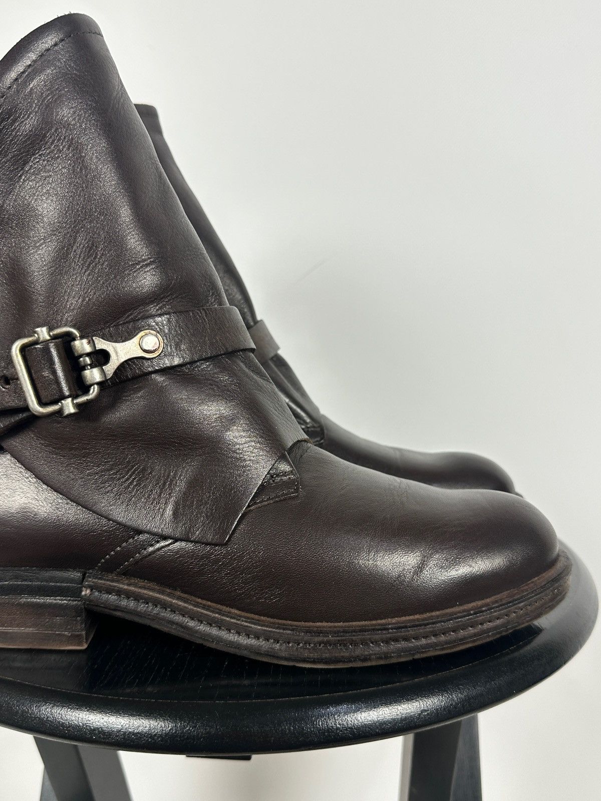 A.S.98 A.S.98. Airstep Brown Leather Biker Buckle Strap Ankle Boots Size US 8 / IT 38 - 15 Thumbnail