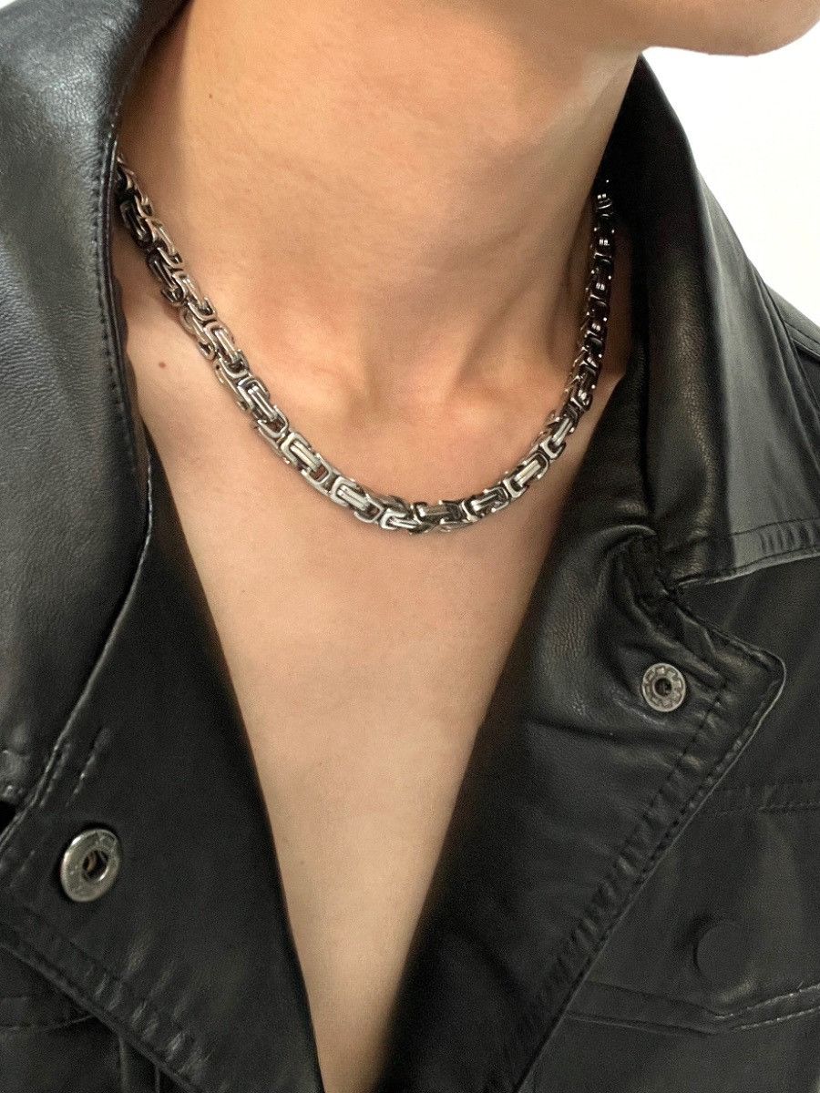 Jewelry × Vintage Men's hip hop silver titanium steel necklace Size ONE SIZE - 2 Thumbnail