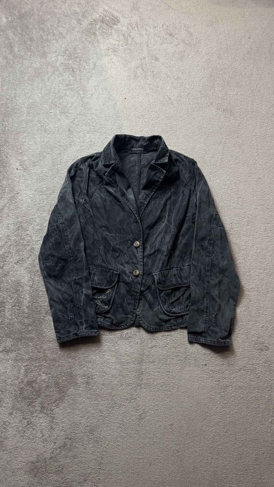 Japanese Brand Dsquared2 Wash Faded Vintage Jacket LGB dolce gabbana gucci Size M / US 6-8 / IT 42-44 - 3 Thumbnail