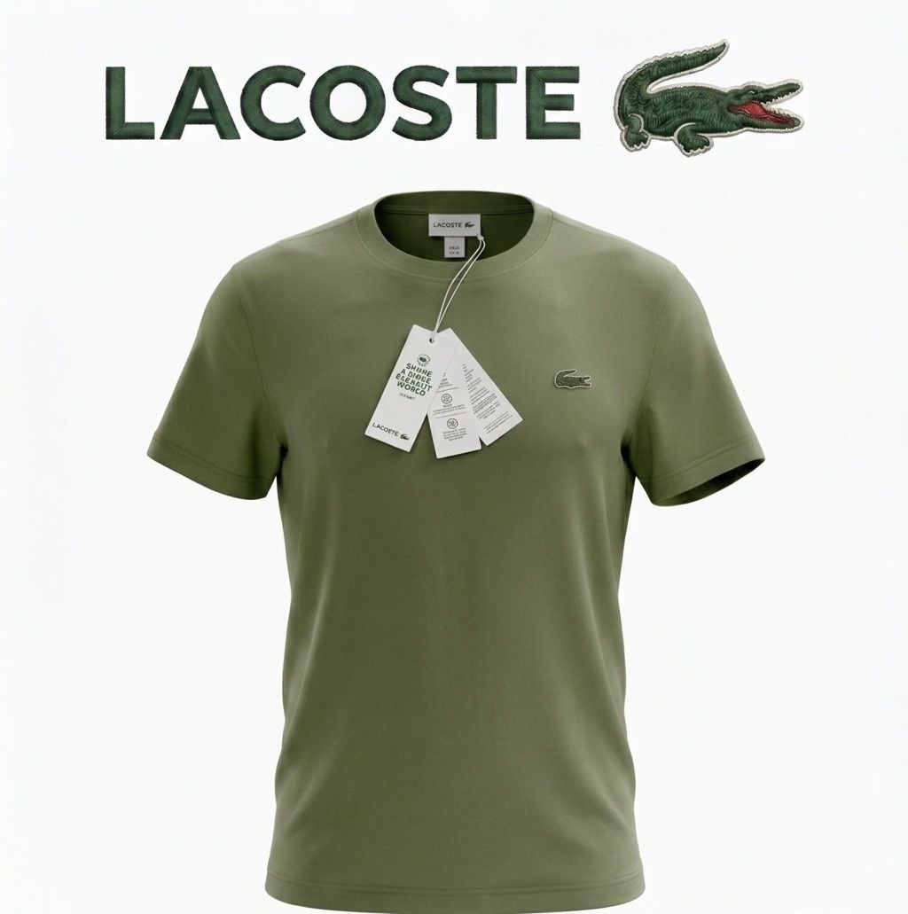 Lacoste LACOSTE T-Shirt Uomo Verde Chiaro Girocollo Originale - S Size US S / EU 44-46 / 1 - 1 Thumbnail