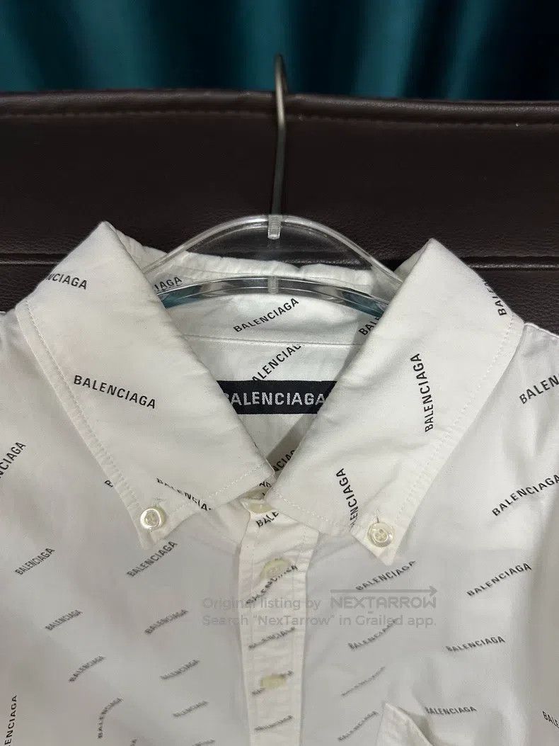 Balenciaga Balenciaga size 37 Printed Logo Shirt, White Size US XS / EU 42 / 0 - 4 Thumbnail