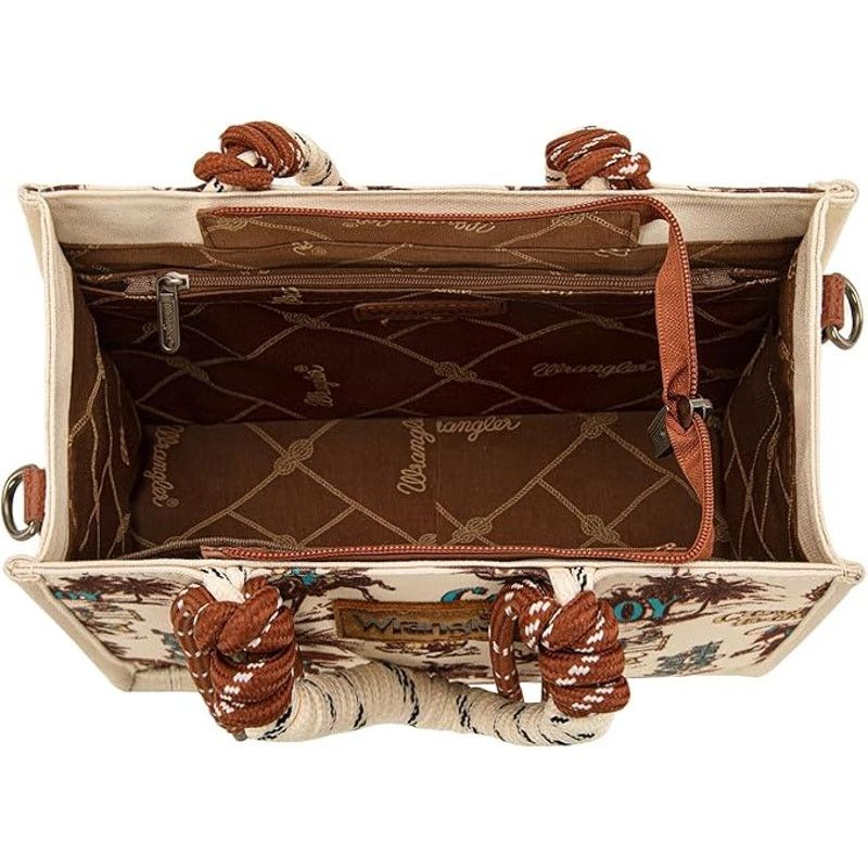 Wrangler New Wrangler Tan Canvas Aloha Coconut Tote/ Shoulder Bag Size ONE SIZE - 4 Thumbnail