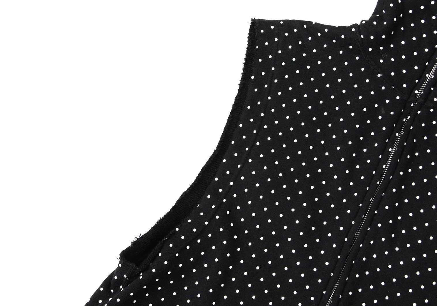 Ganryu Cotton Dot Print Cut Design Sleeveless Long Hoodie Black Size US S / EU 44-46 / 1 - 6 Thumbnail