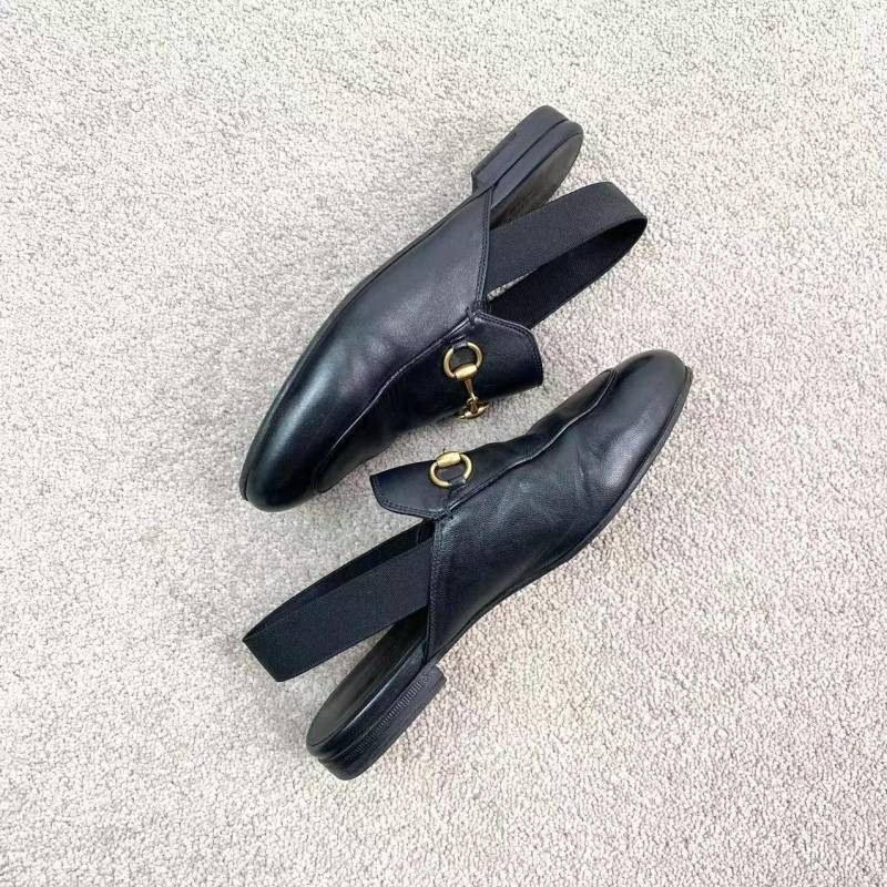 Gucci Gucci Black Leather Slip-On Casual Shoes - Size US 5.5 / EU 38 - 7 Thumbnail