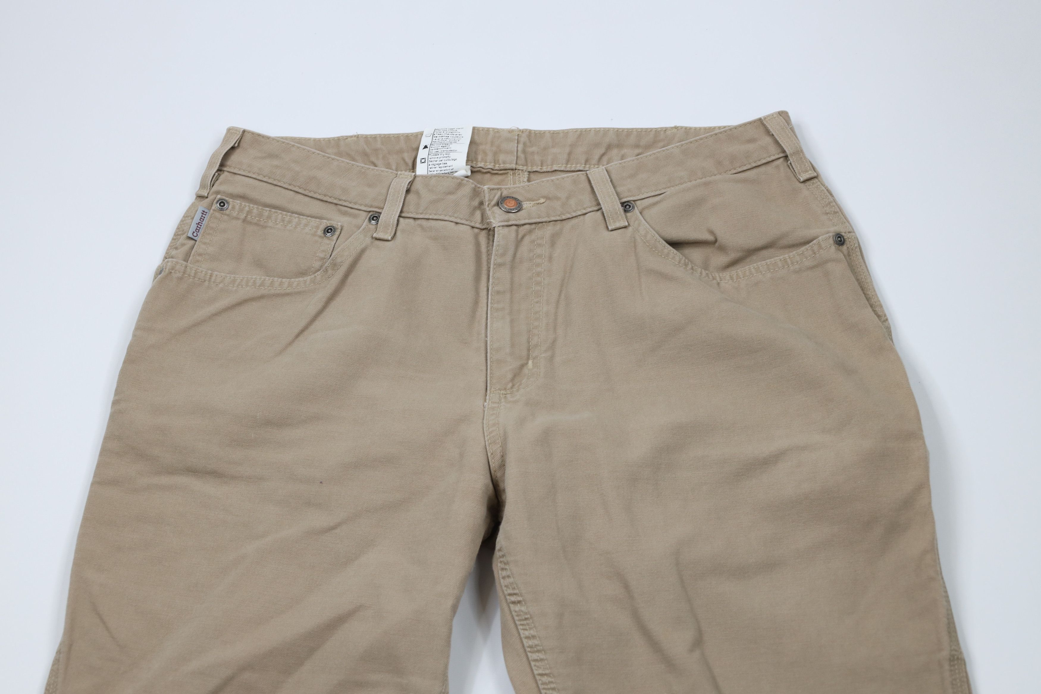 Carhartt × Vintage Vintage Carhartt Spell Wide Leg Canvas Dungaree Pants Khaki Size 36" / US 14 / IT 50 - 2 Thumbnail