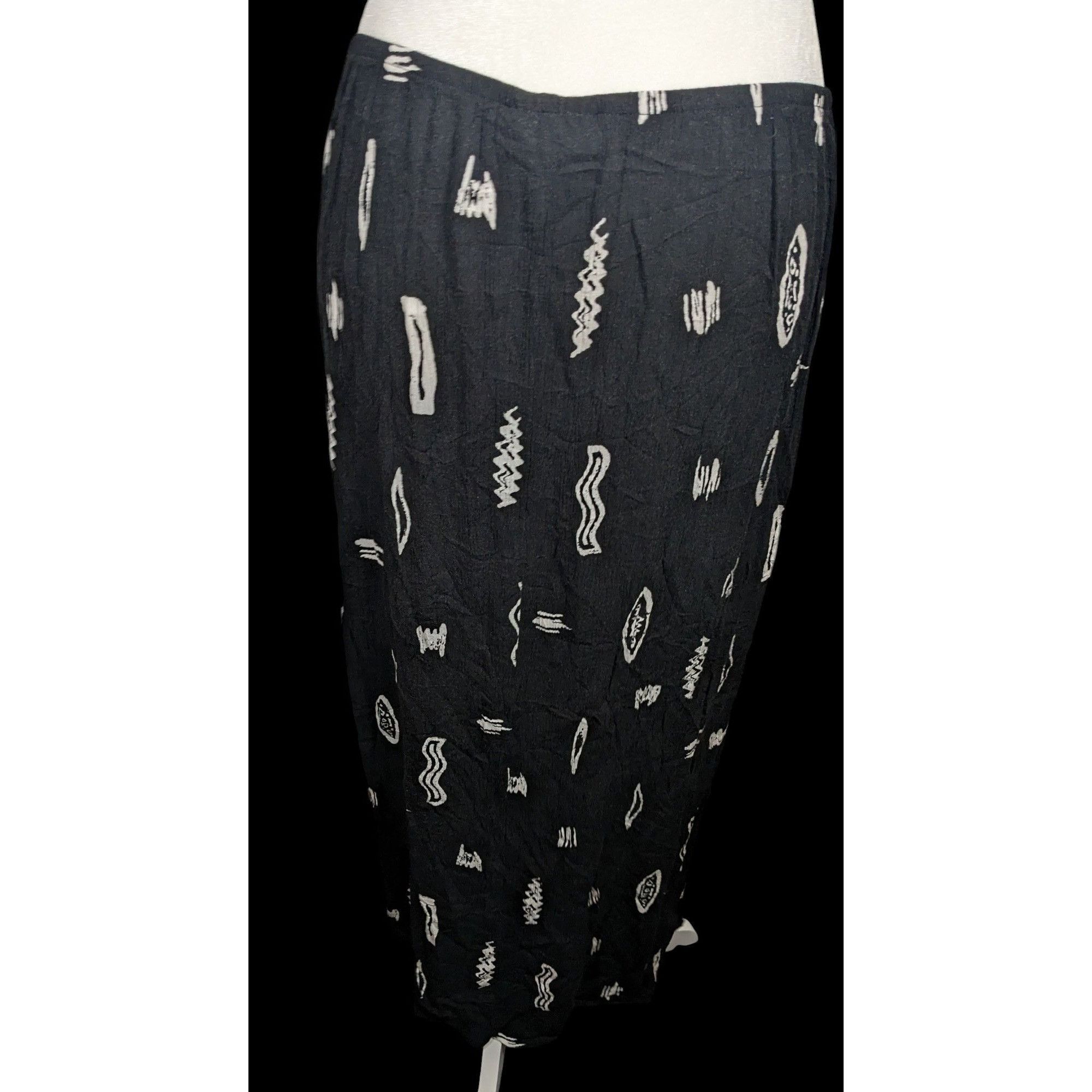 Other Vintage Kathie Lee Collection Black And White Maxi Skirt Size 30" / US 8 / IT 44 - 2 Thumbnail
