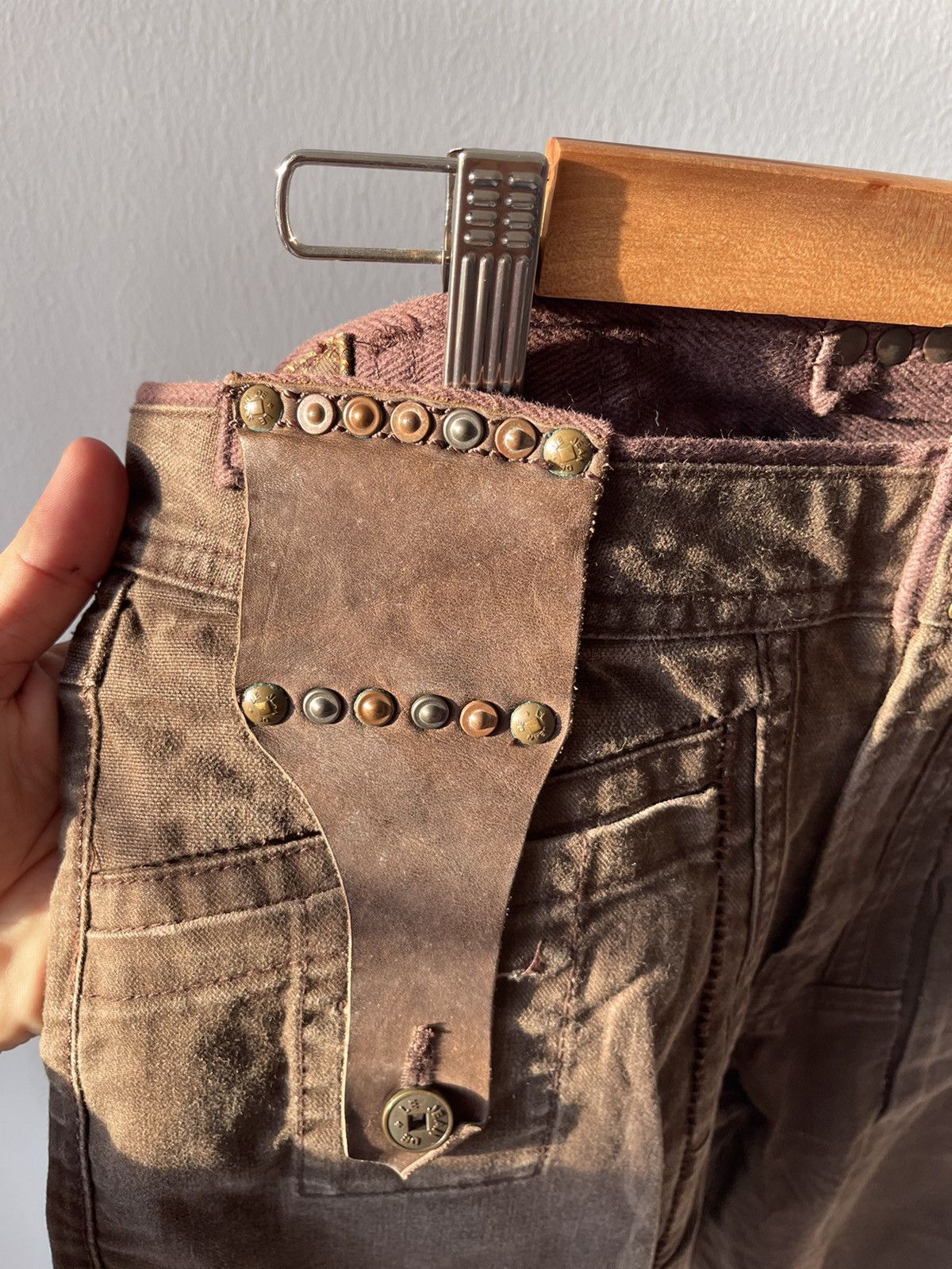 Marithe + Francois Girbaud 90s Marithe Francois Girbaud Leather paded part Pants A6 Size US 30 / EU 46 - 4 Thumbnail