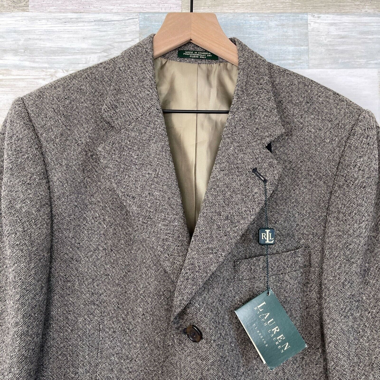 Lauren Ralph Lauren LRL Ralph Lauren Tweed Wool Sport Coat Brown Mens 42L Size 42L - 2 Thumbnail