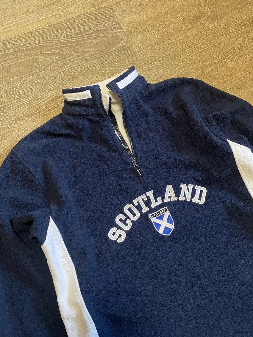 Japanese Brand × Vintage Vintage Scotland 1/4 Zip Navy Fleece Sweatshirt Size US L / EU 52-54 / 3 - 4 Thumbnail