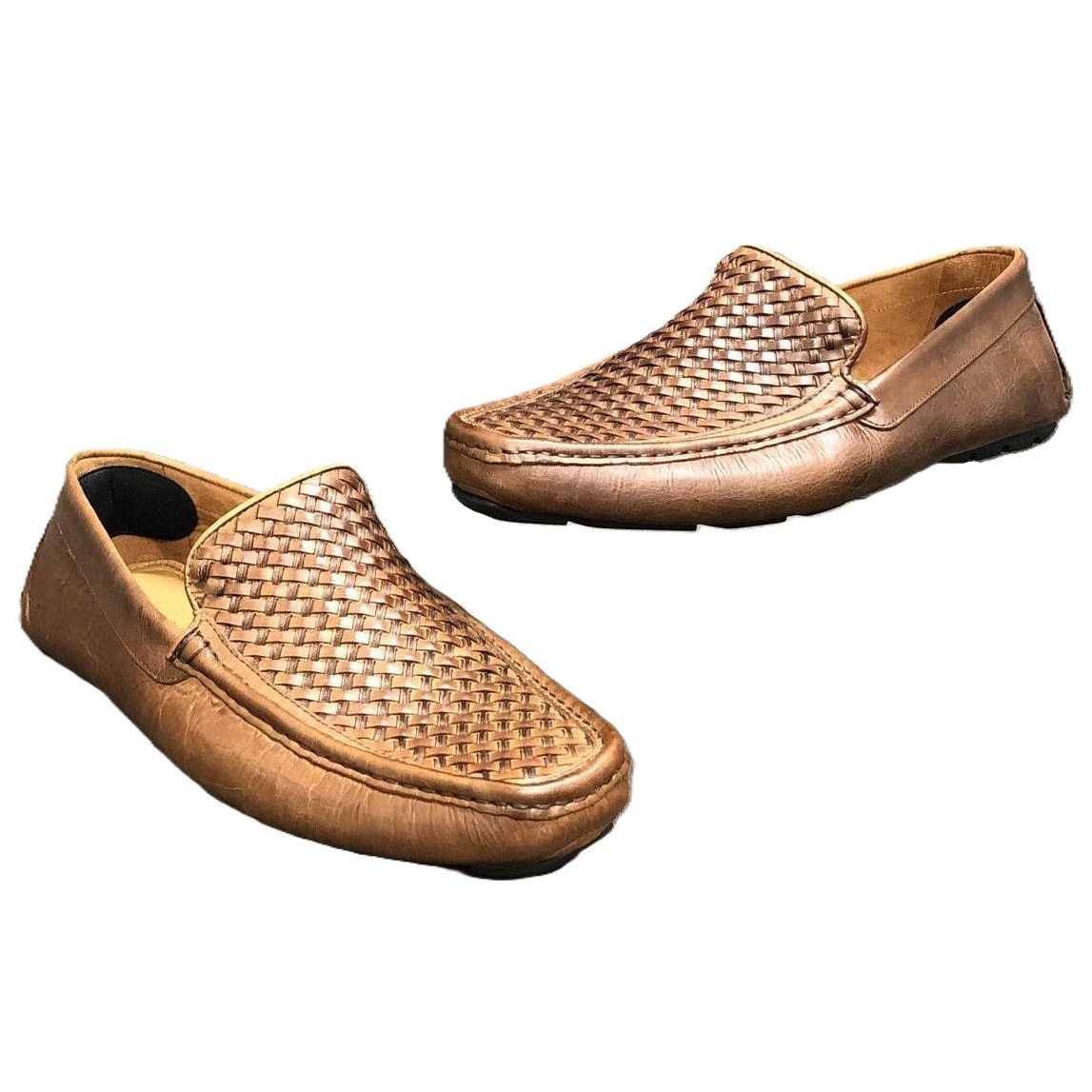 Donald Pliner Donald Pliner Damiano Cognac Woven Leather Driving Loafer Size US 11.5 / EU 44-45 - 1 Thumbnail