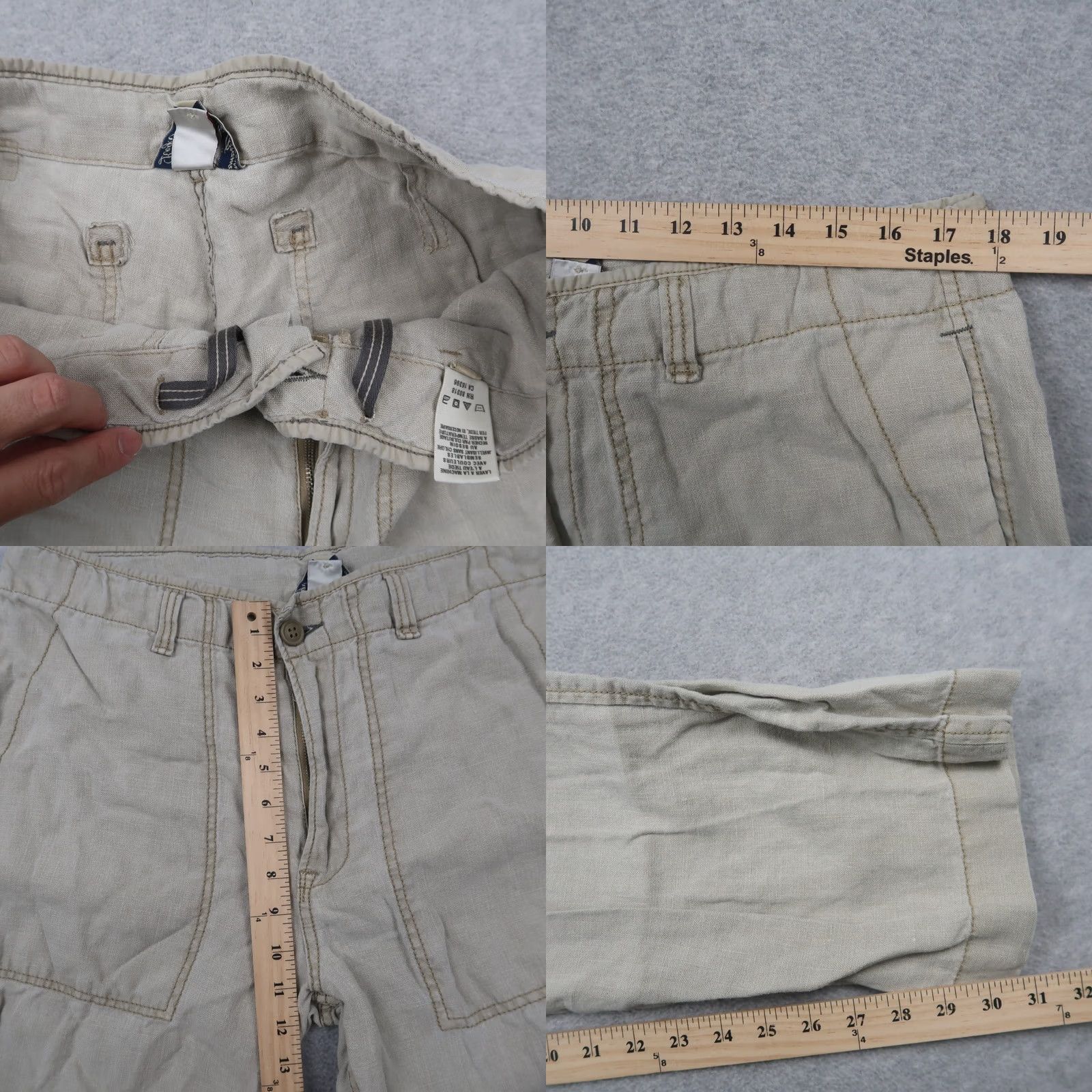 Lucky Brand Lucky Brand Pants Mens 34x30.5 Beige Linen Chino Straight Leg Drawstring Casual Size US 34 / EU 50 - 8 Thumbnail