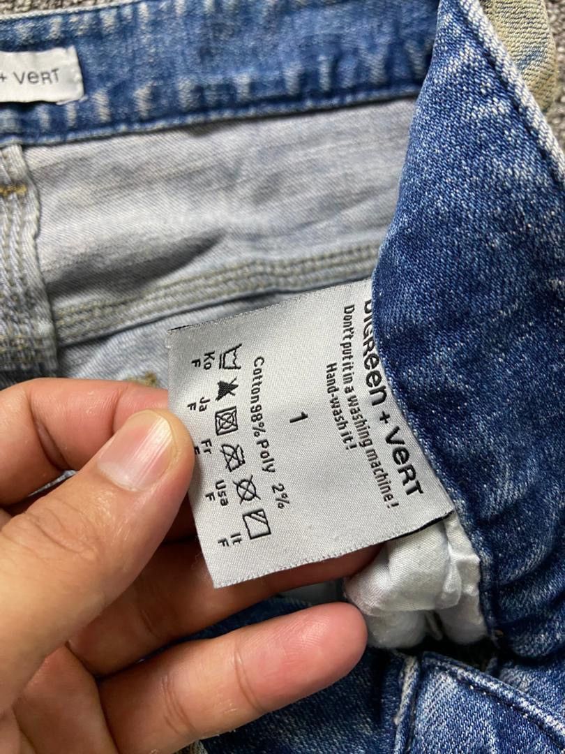 Japanese Brand Digreen + Vert Distressed Ripped Denim Jeans (197) Size US 30 / EU 46 - 4 Thumbnail