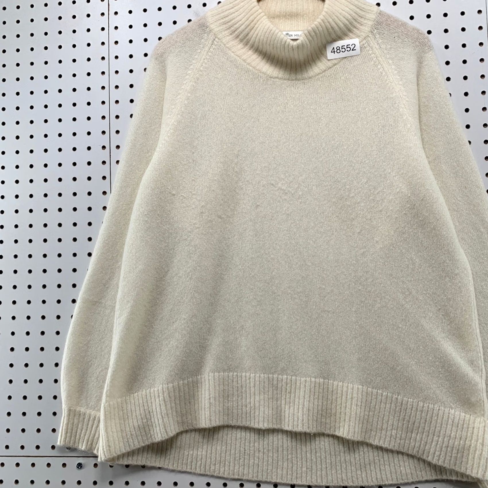 Peter Millar Peter Millar Sweater Womens XL Cream Merino Wool Cashmere Blend Mock Neck Raglan Size XL / US 12-14 / IT 48-50 - 6 Thumbnail