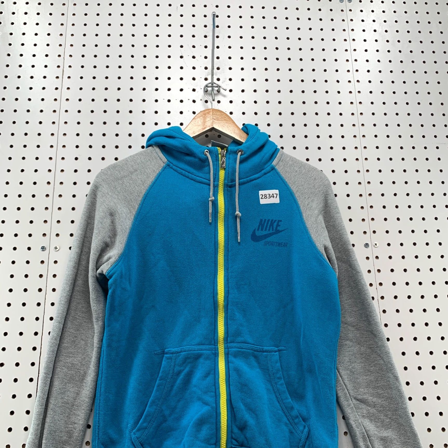 Nike VINTAGE Nike Sportwear Hoodie Full Zip Sweatshirt Blue Womens Medium Size M / US 6-8 / IT 42-44 - 2 Thumbnail