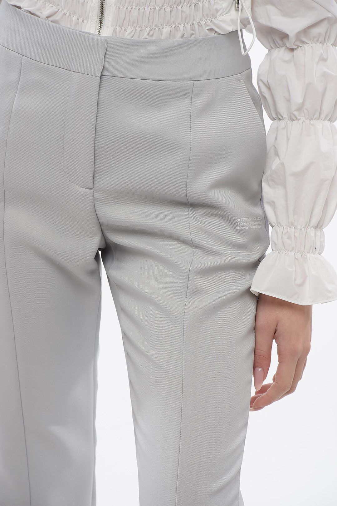 Off-White og1mm1125 Split Ankle Corporate Tech Pant in Light Blue Size 27" / US 4 / IT 40 - 2 Thumbnail