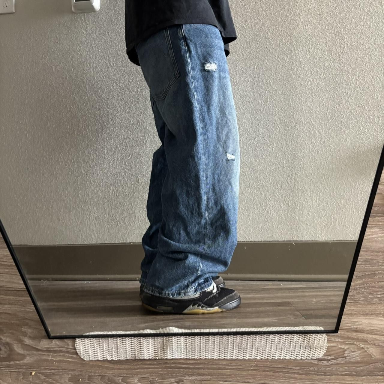 Japanese Brand Crazy Vintage Y2K/2000s Baggy Faded Dark Wash Skater Denim Jeans! 32x28 Size US 32 / EU 48 - 2 Thumbnail