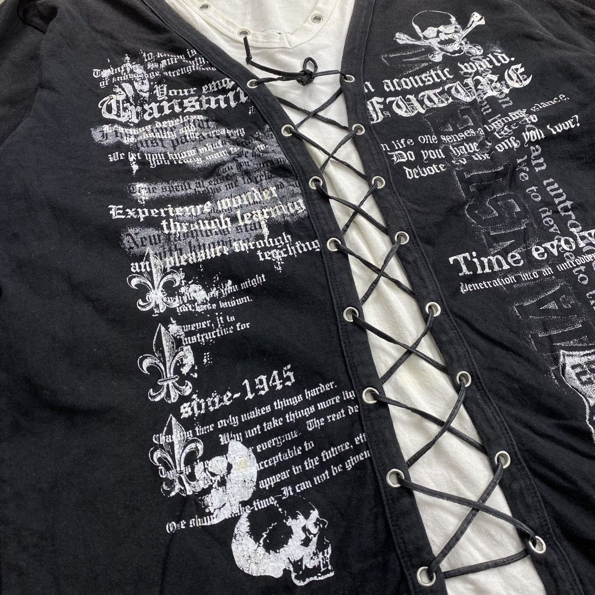 Le Grande Bleu (L.G.B.) 2000s Beamount Carr Double Layers Vkeii Lace Up Longsleeve Size US L / EU 52-54 / 3 - 7 Thumbnail