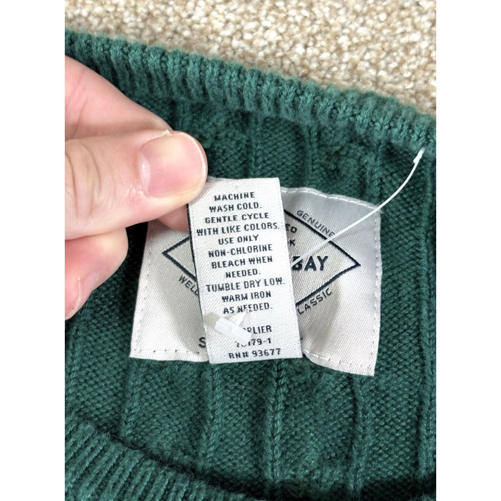 Vintage St. John's Bay Sweater Mens XL Green Cable-Knit Crewneck Pullover Knit Cotton Nylon Regular Sleeve Long Vintage No Size US XL / EU 56 / 4 - 5 Thumbnail