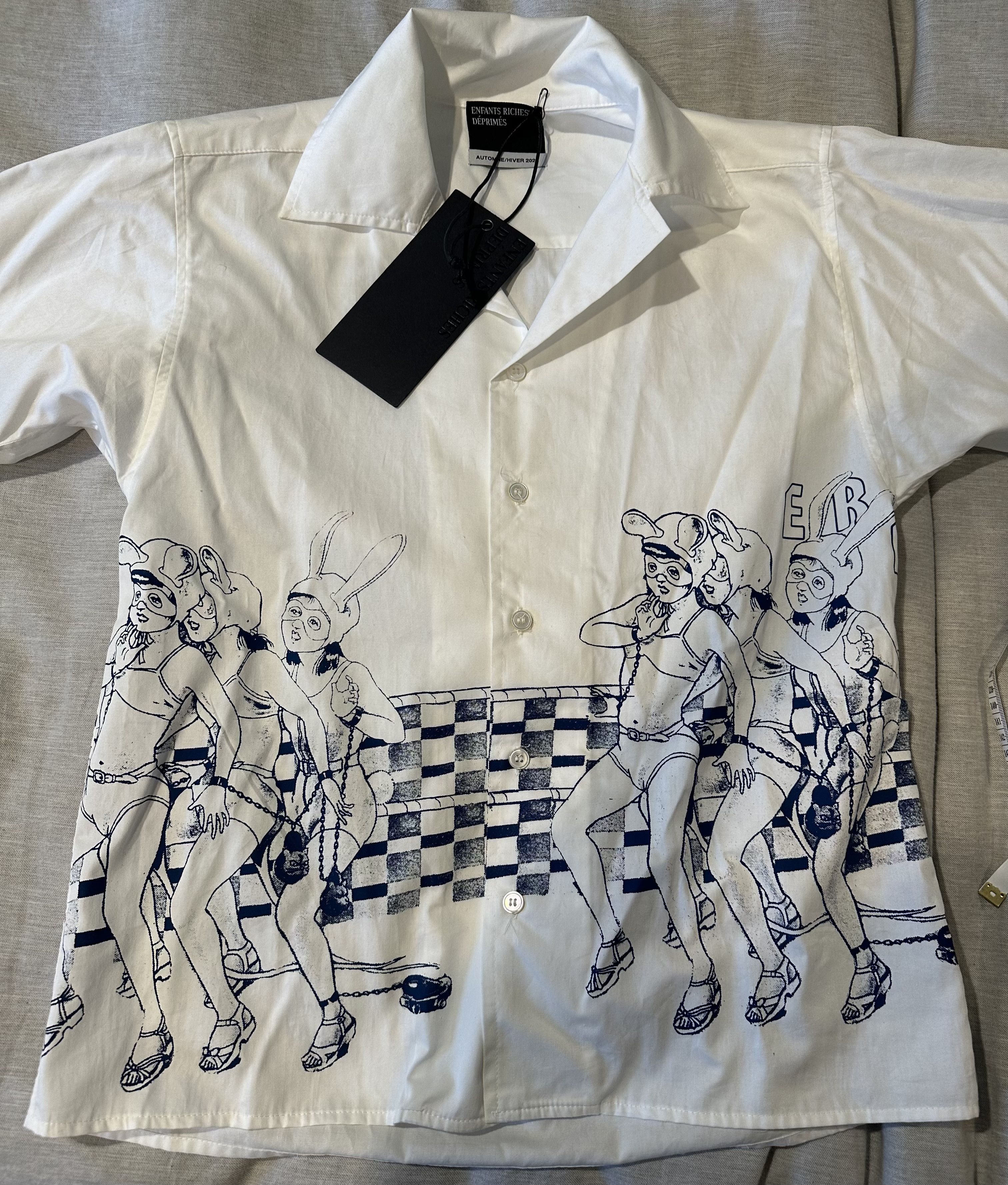 image of Enfants Riches Deprimes White Roller Derby Shirt, Men's (Size Small)