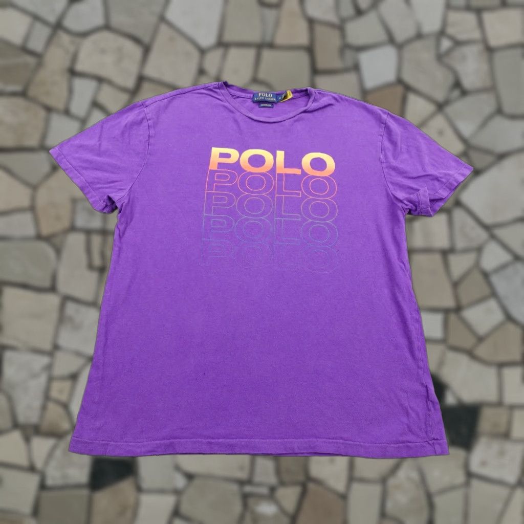 Polo Ralph Lauren Polo Ralph Lauren Shirt Mens Medium Purple Classic Fit Graphic POLO Logo Tee Size US M / EU 48-50 / 2 - 1 Thumbnail