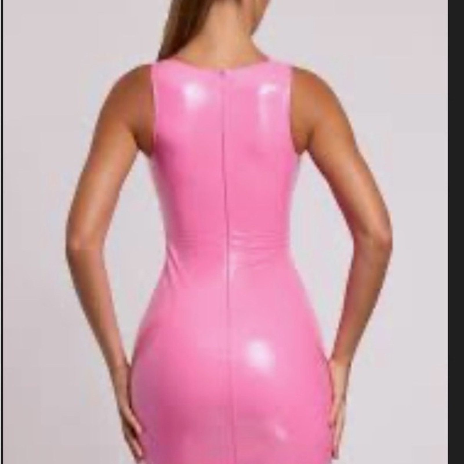 Other Vibrant Hot Pink Sleeveless Mini Vinyl Latex Dress size XS Size XS / US 0-2 / IT 36-38 - 3 Thumbnail