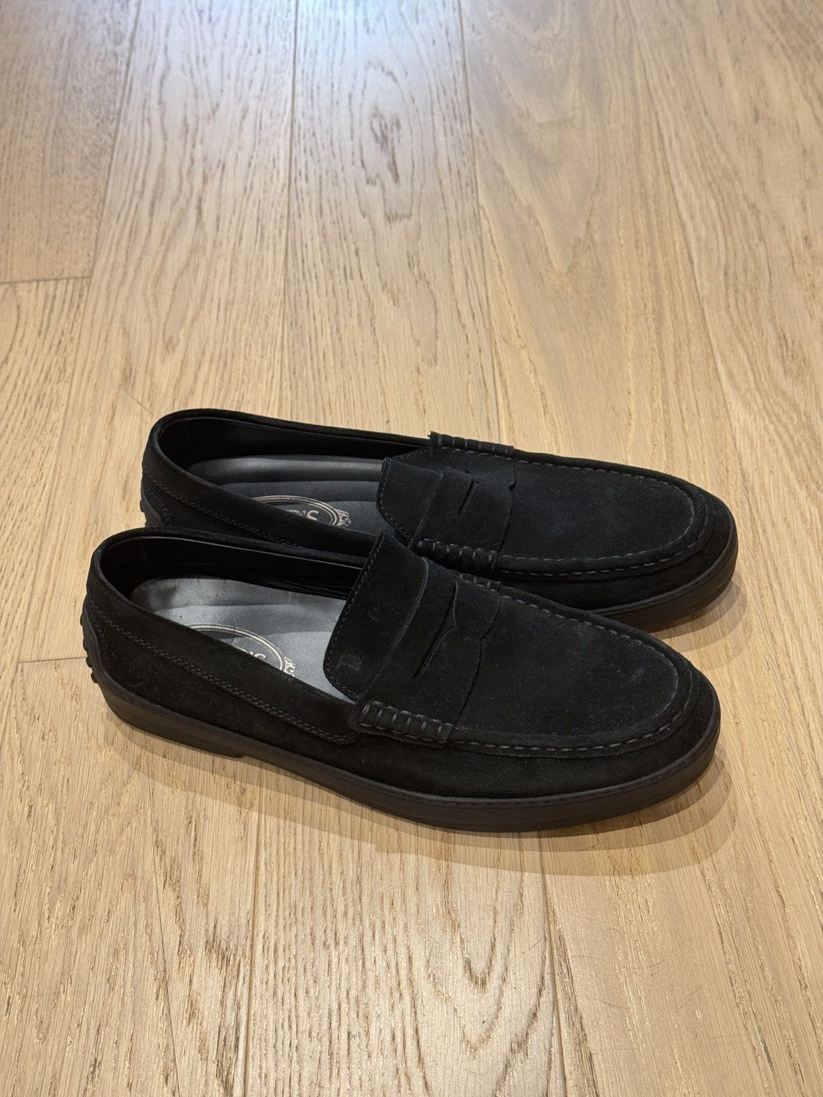 Tod's Tods Black Suede Driving Loafers (Like New) Size US 9.5 / EU 42-43 - 1 Thumbnail