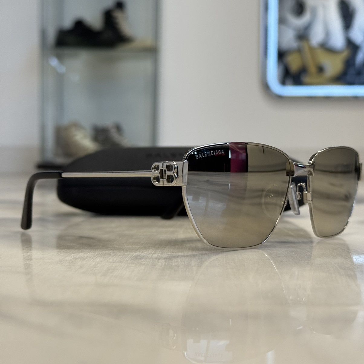 Balenciaga Balenciaga BB0375OA Sunglasses Silver Size ONE SIZE - 6 Thumbnail