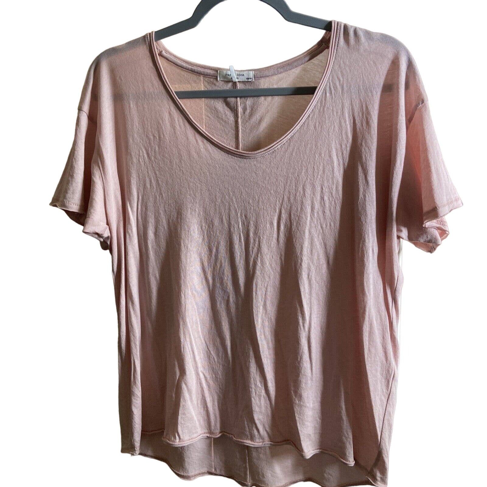 Rag & Bone Rag & Bone XS 100% Organic Pima Cotton T-Shirt Short Pink Size XS / US 0-2 / IT 36-38 - 1 Thumbnail
