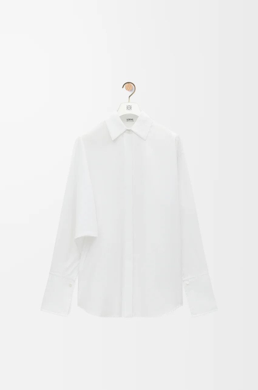 Loewe o1loc1c0525 Draped Shirt In Cotton in White Size XS / US 0-2 / IT 36-38 - 1 Thumbnail