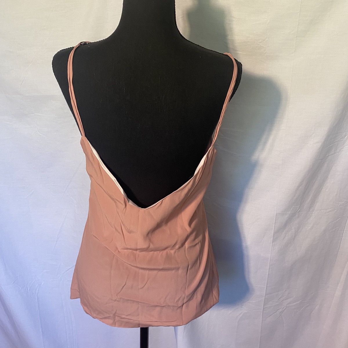 Tonello TONELLO Pink Spaghetti Strap Cami Top V Neck Silk Blend Sz S Size S / US 4 / IT 40 - 3 Thumbnail