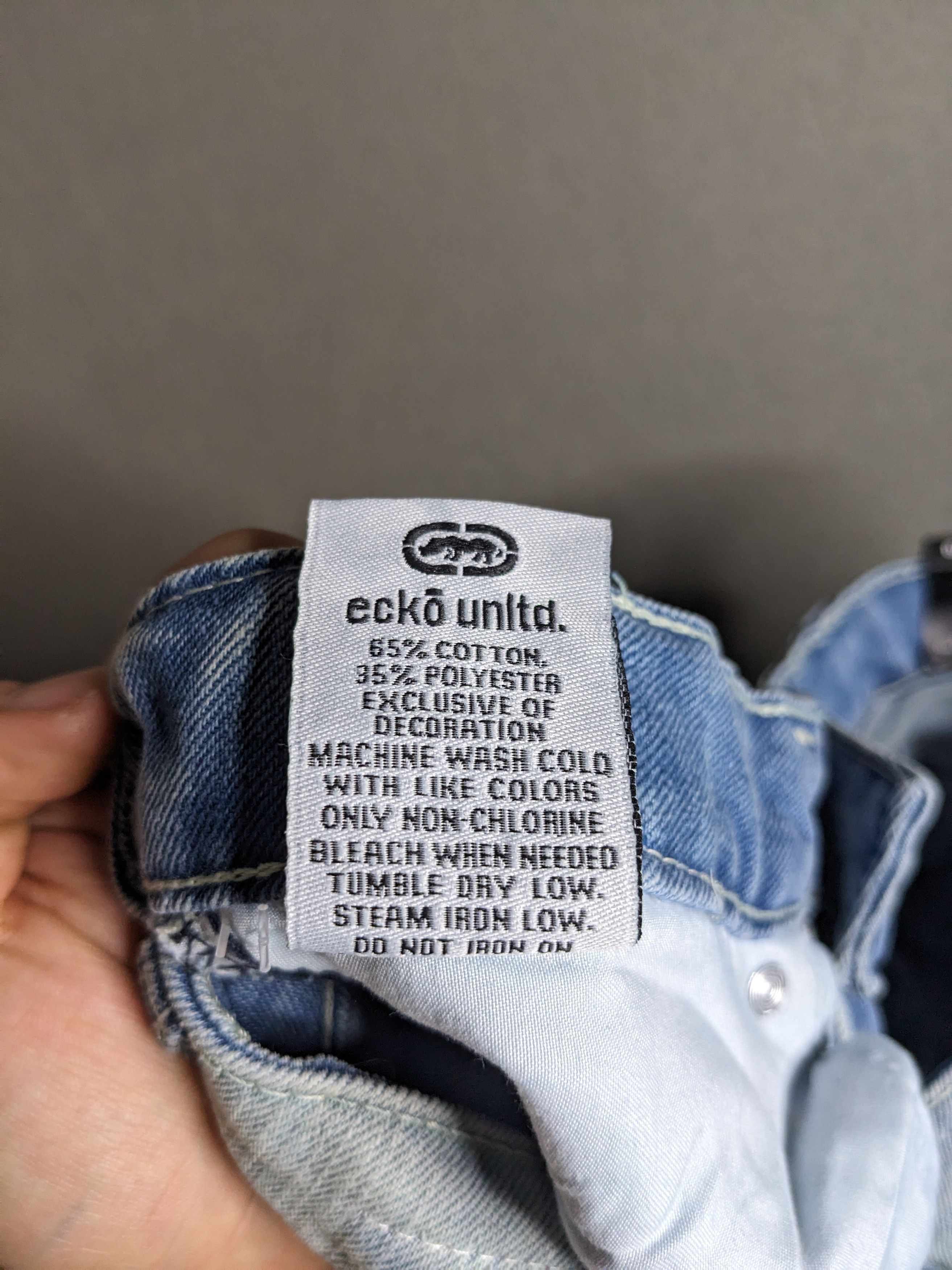 Ecko Unltd. VTG Y2K Ecko Unltd Denim Cargo Pants 33x31 Baggy Jeans NWT Size US 33 - 17 Thumbnail