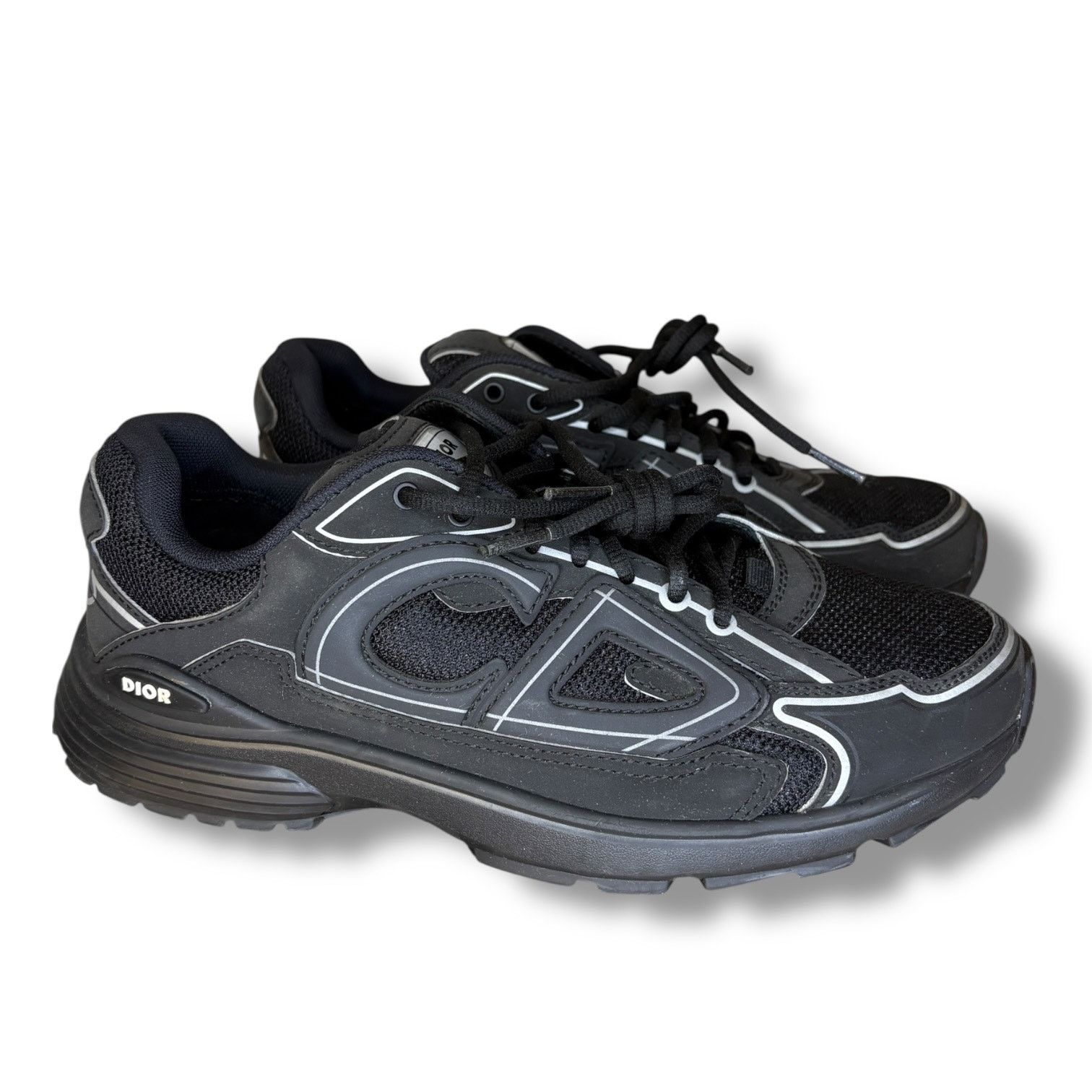 Dior Dior B30 Black Reflective Sneakers | Size 41 (8US) Size US 8 / EU 41 - 5 Thumbnail
