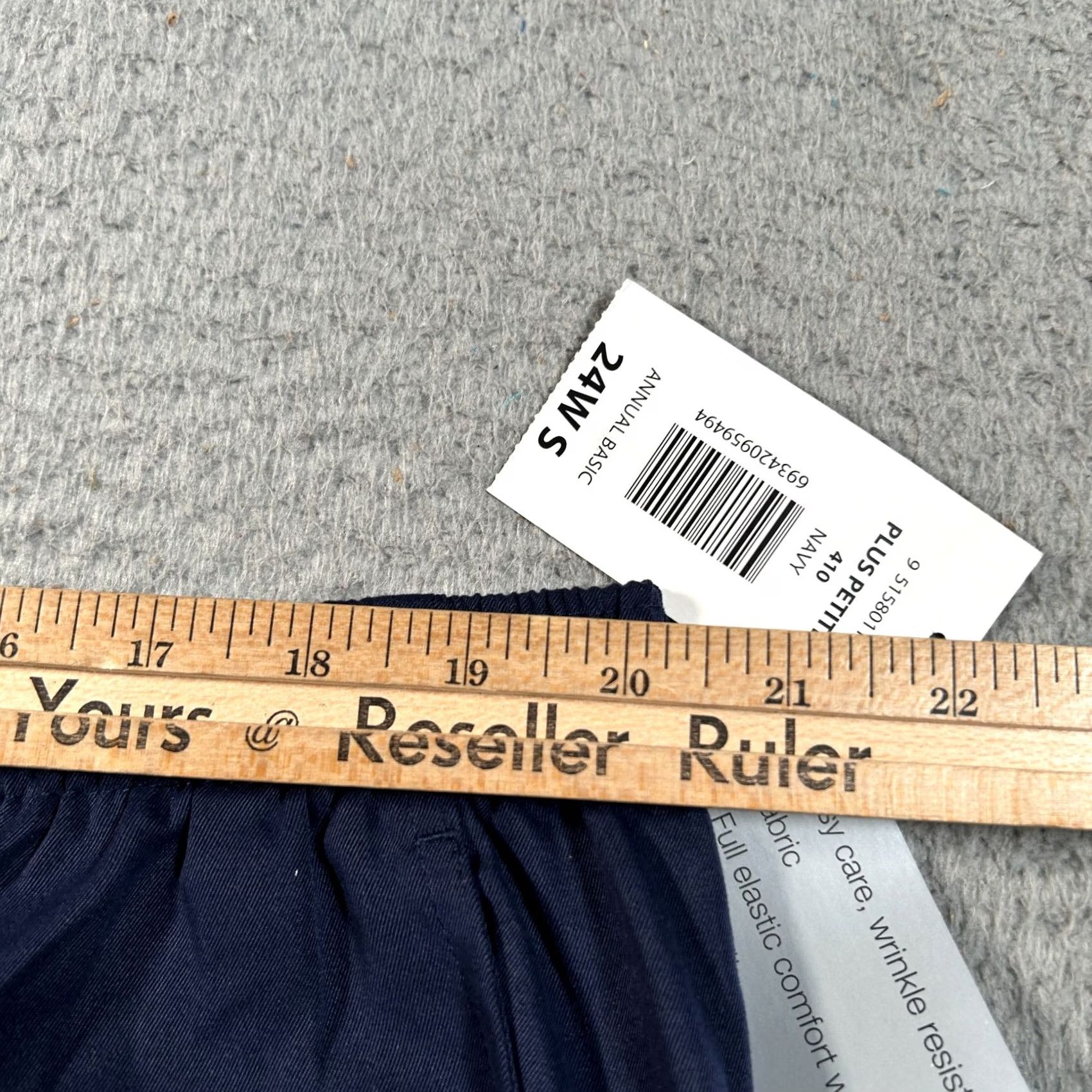 Vintage VINTAGE Alia Pants Women Plus Petite 24W Blue Microfiber Twill Straight Leg Stretch NWT Size 42" / US 20 - 6 Thumbnail