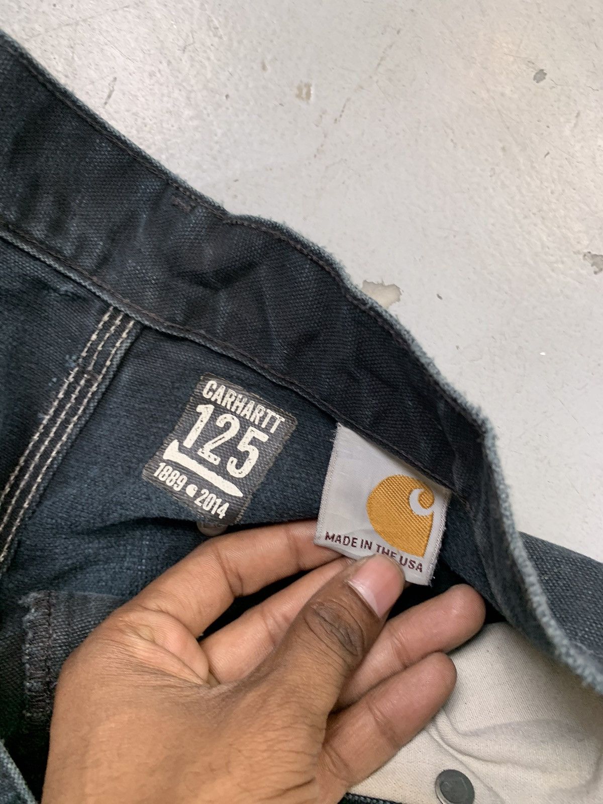 Carhartt Vintage faded Carhartt b01 BLK double knee denim Size US 30 / EU 46 - 8 Thumbnail