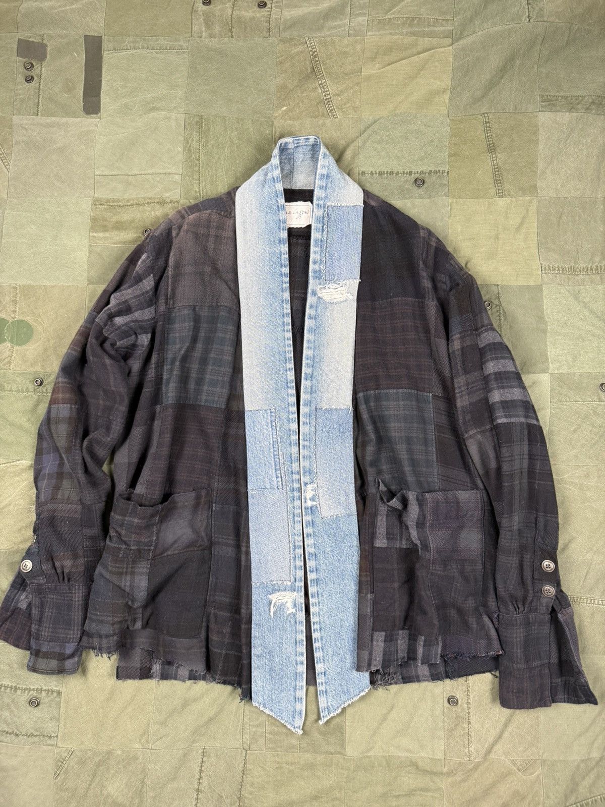 Greg Lauren Overdyed Patchwork Flannel Kimono Size US L / EU 52-54 / 3 - 1 Thumbnail