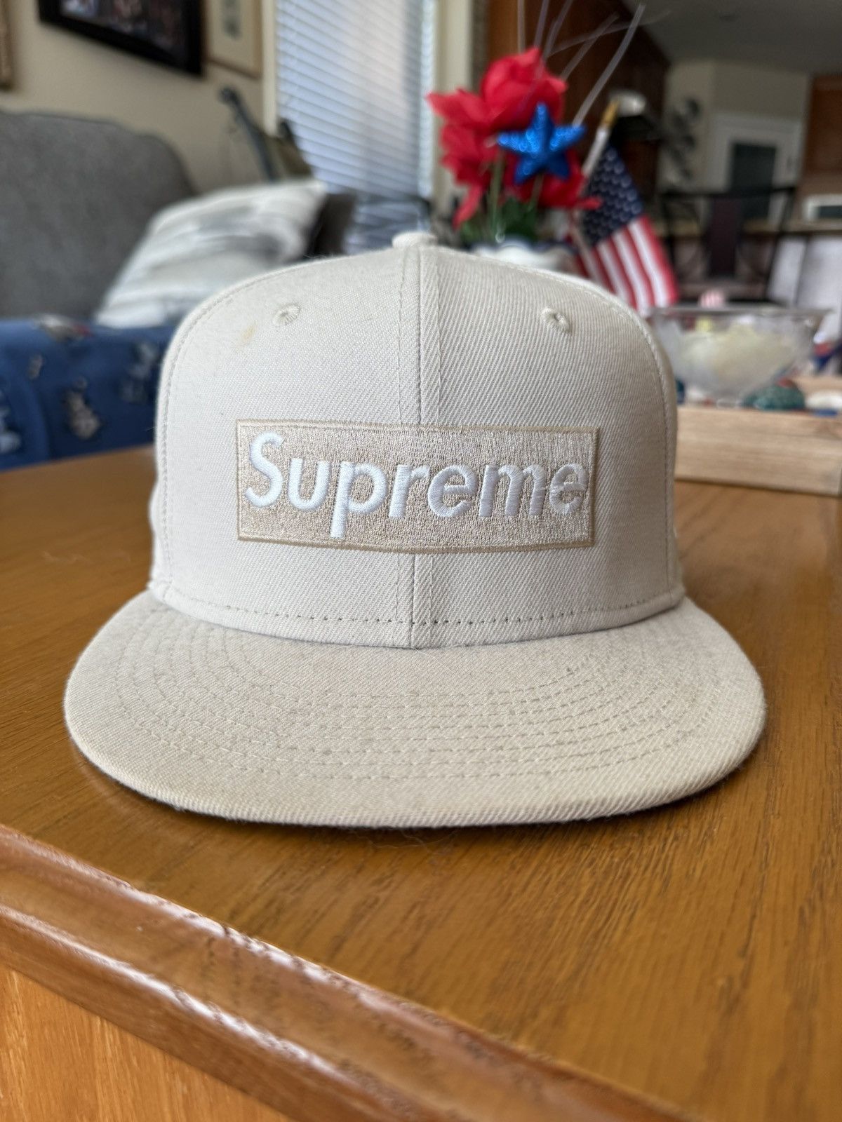 Supreme Supreme x New York Box Logo New Era Tan Size ONE SIZE - 1 Thumbnail