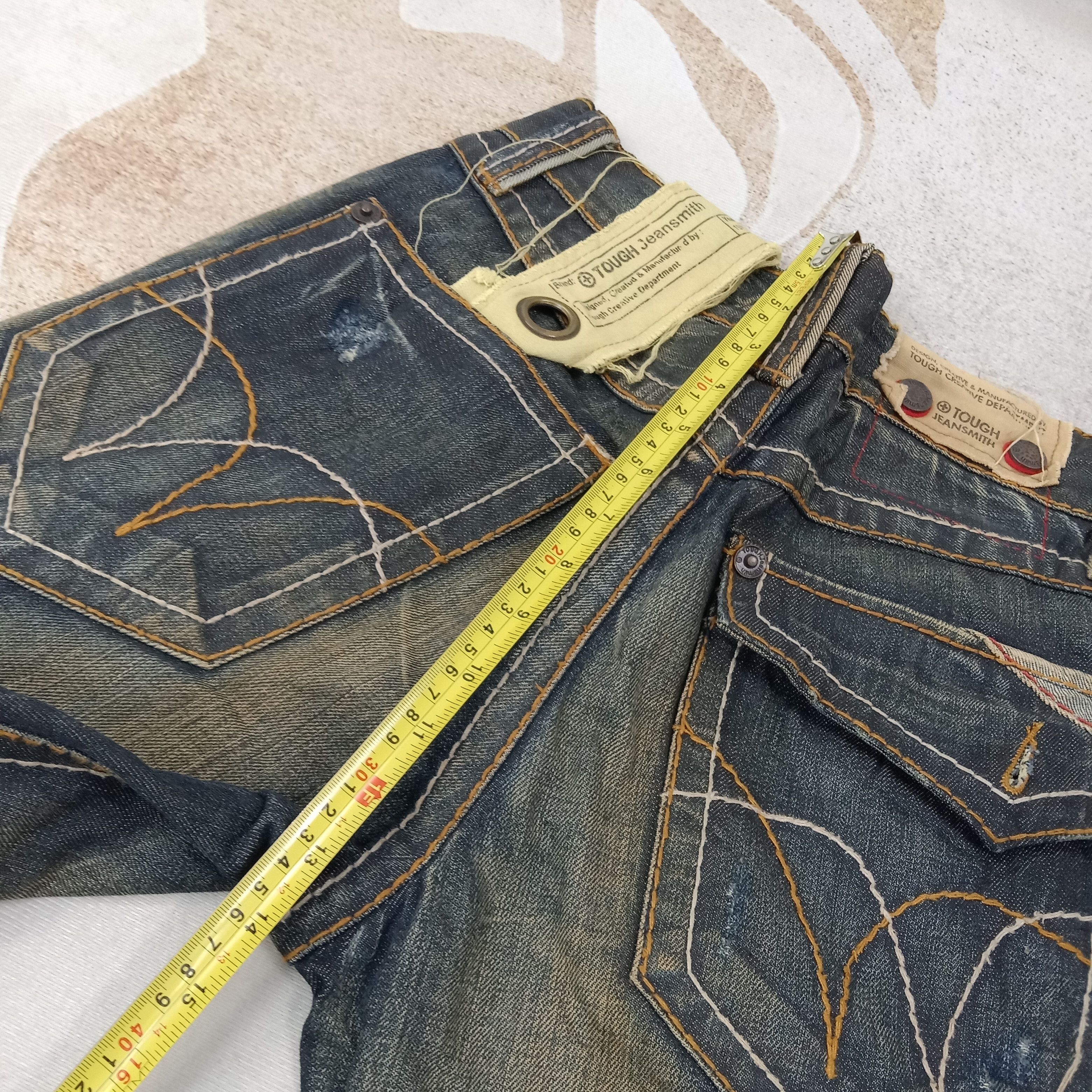 Vintage Tough Jeansmith Streetwear Patches Denim Jeans C258N18 Size US 32 / EU 48 - 13 Thumbnail