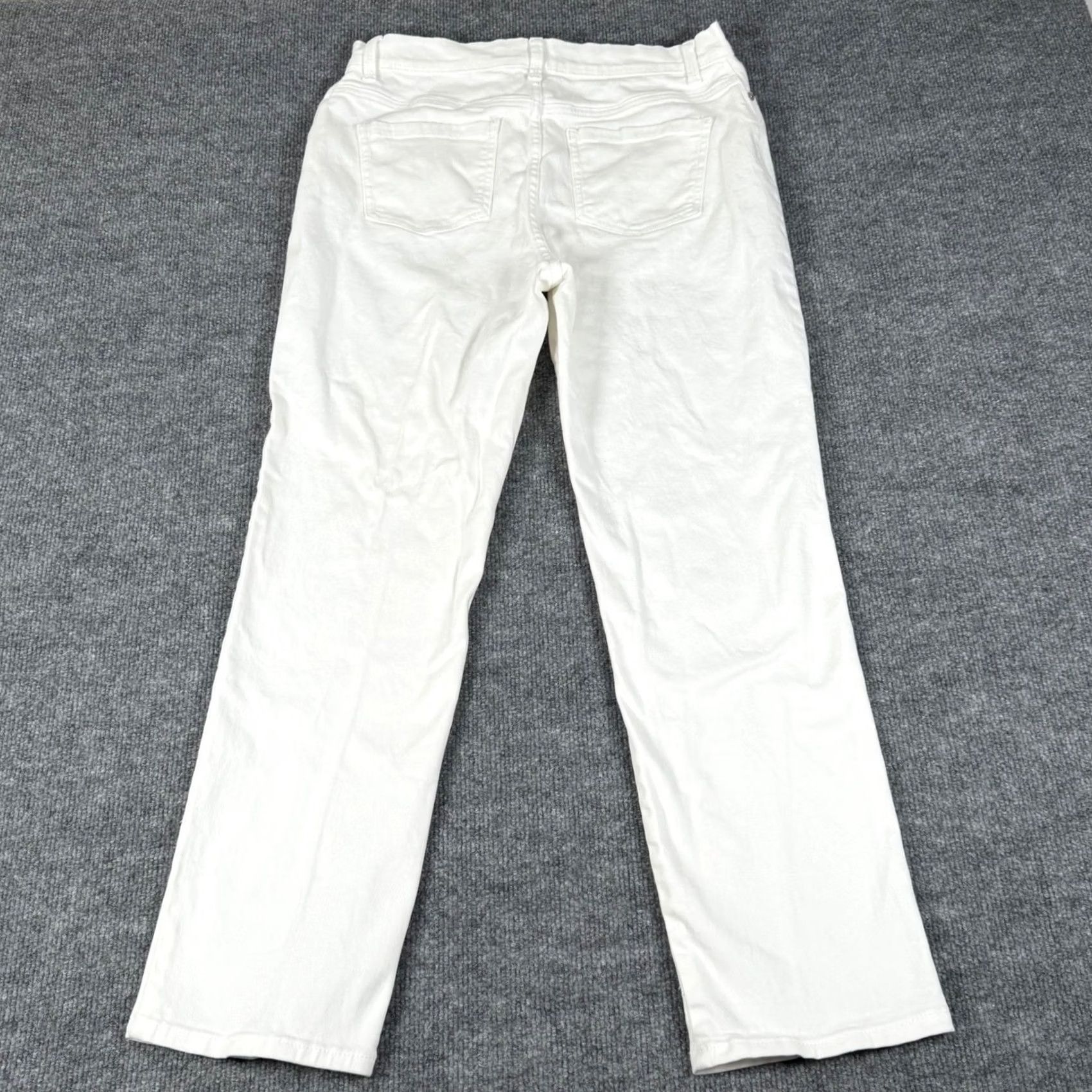 Gloria Vanderbilt Gloria Vanderbilt Amanda Jeans White Straight Womens 10 Denim Cotton Blend Pockets Stretch Classic Fit Inseam 27.5in Rise 10.5in Zip Button Size 32" / US 10 / IT 46 - 5 Thumbnail