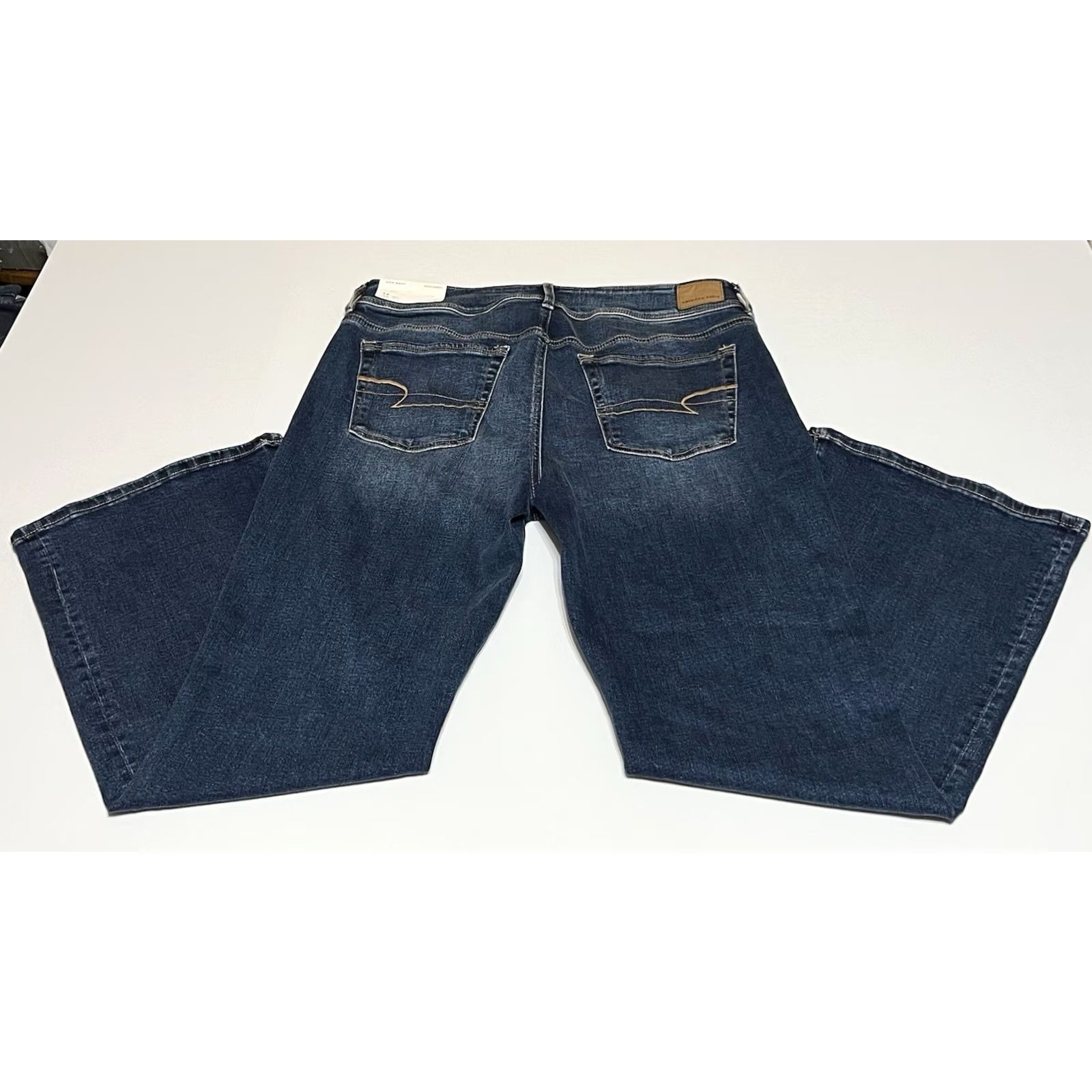 American Eagle Outfitters American Eagle Jeans Womens 14 Short Bootcut 5-Pocket Denim Blue Super Stretch Regular Rise Mid Size 36" / US 14 / IT 50 - 2 Thumbnail