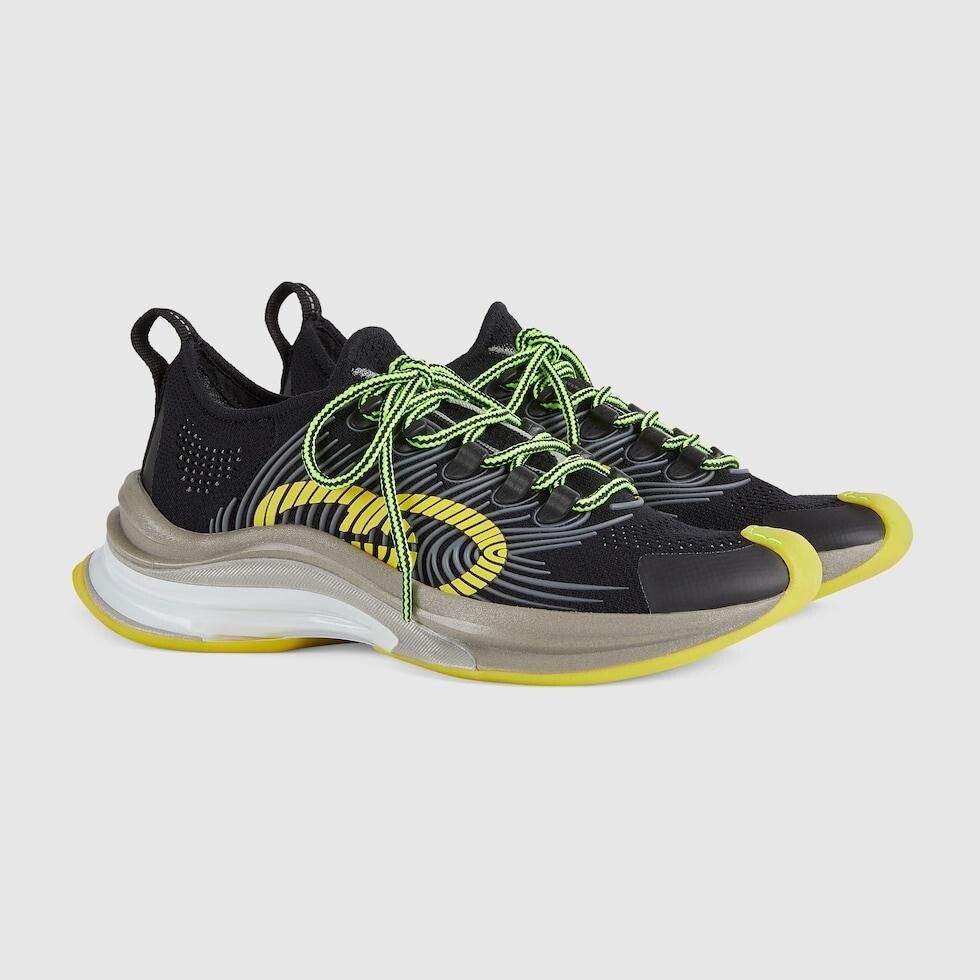 Mesh Interlocking Sneakers in Black