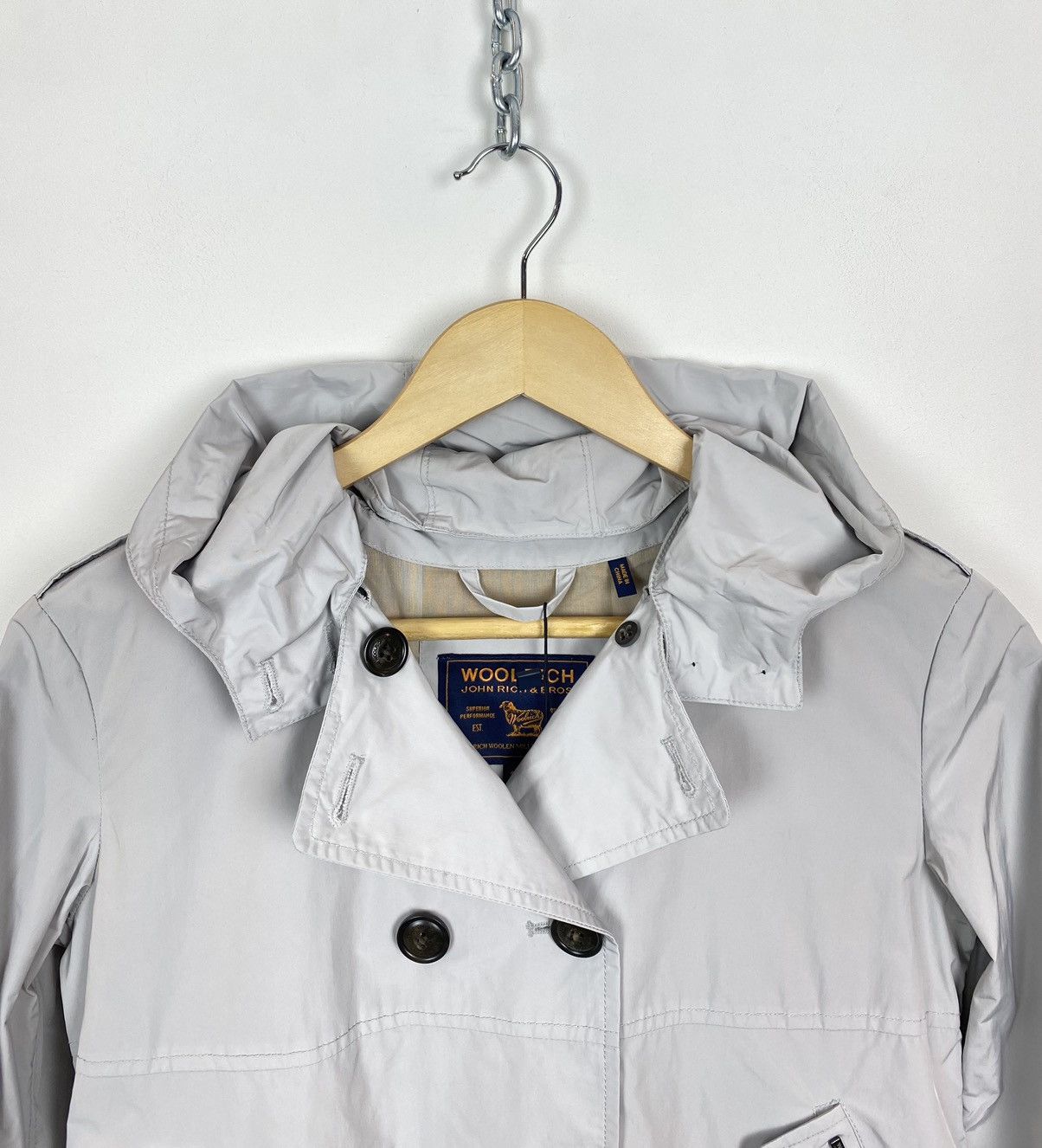 Woolrich Woolen Mills NWT Woolrich John Rich. & Bros. Short Trench Jacket Buttons Size XL / US 12-14 / IT 48-50 - 7 Thumbnail