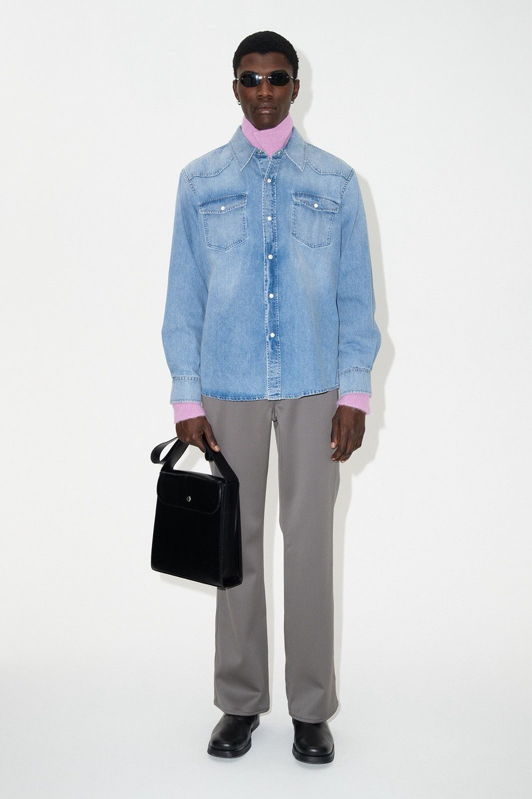 Our Legacy OUR LEGACY | Frontier Shirt – Rider Wash Denim (Size 44) Size US M / EU 48-50 / 2 - 2 Thumbnail