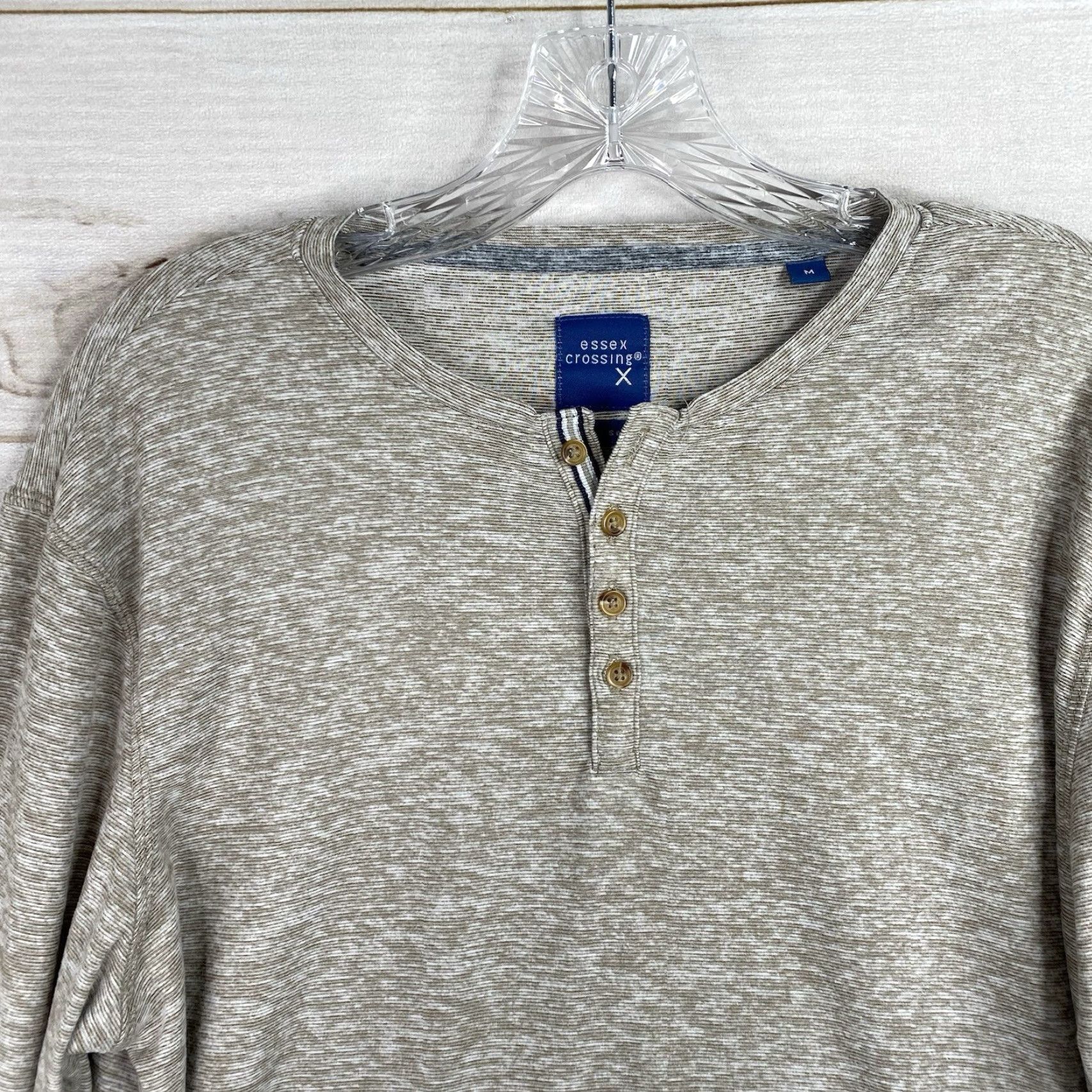 Vintage Essex Henley Shirt Men M Tan Heather Super Soft Stretch Long Sleeve Adult M Brown Solid Modern Classic Outdoors Mens Size US M / EU 48-50 / 2 - 2 Thumbnail