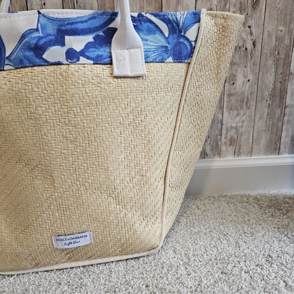 Dolce & Gabbana Dolce & Gabbana NWOT Tan and Blue Rattan Tote Bag Size ONE SIZE - 4 Thumbnail