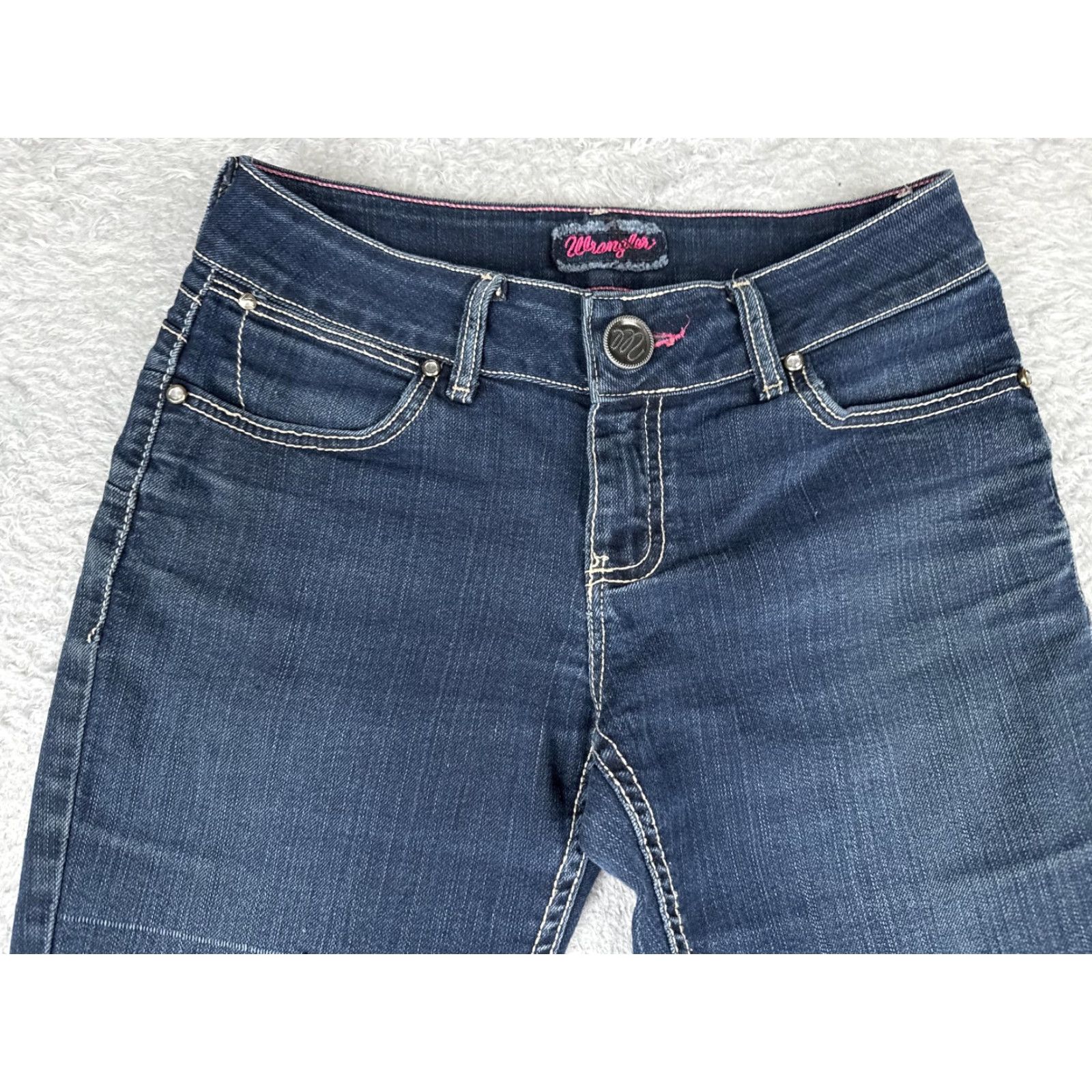 Wrangler Wrangler Bootcut Jeans Juniors 5/6 Blue Med Wash Low Rise Stretch Denim 28x32 Size 27" / US 4 / IT 40 - 4 Thumbnail