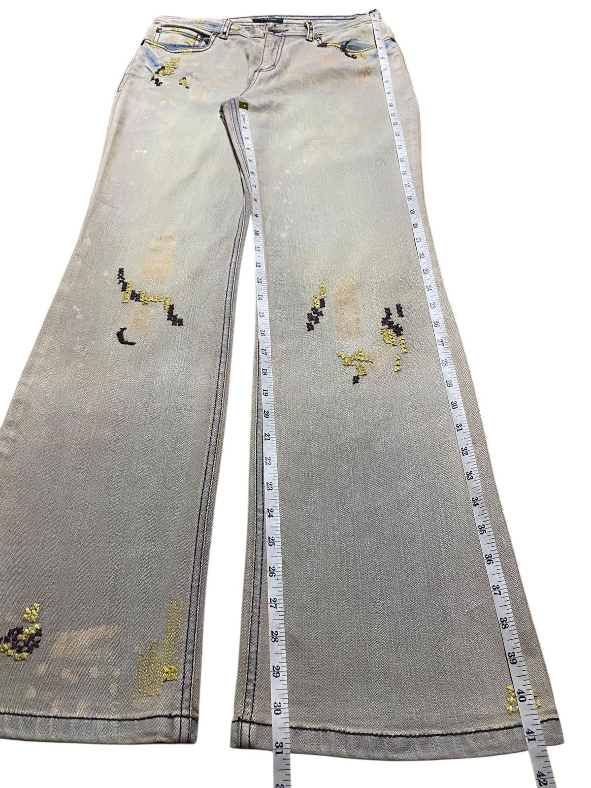 Japan Blue Vintage Max Blue Nice Wash Custom Embroidery Flare Jeans Size US 28 / EU 44 - 18 Thumbnail