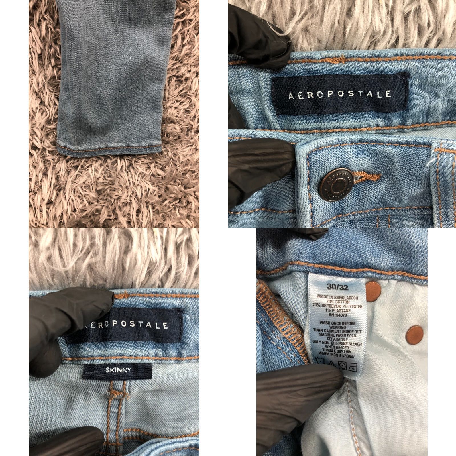Aeropostale Aeropostale Jeans Skinny 30x32 Mens Mid Blue Wash Denim 5-Pocket Regular Fit Belt Loops"} Size US 30 / EU 46 - 8 Thumbnail