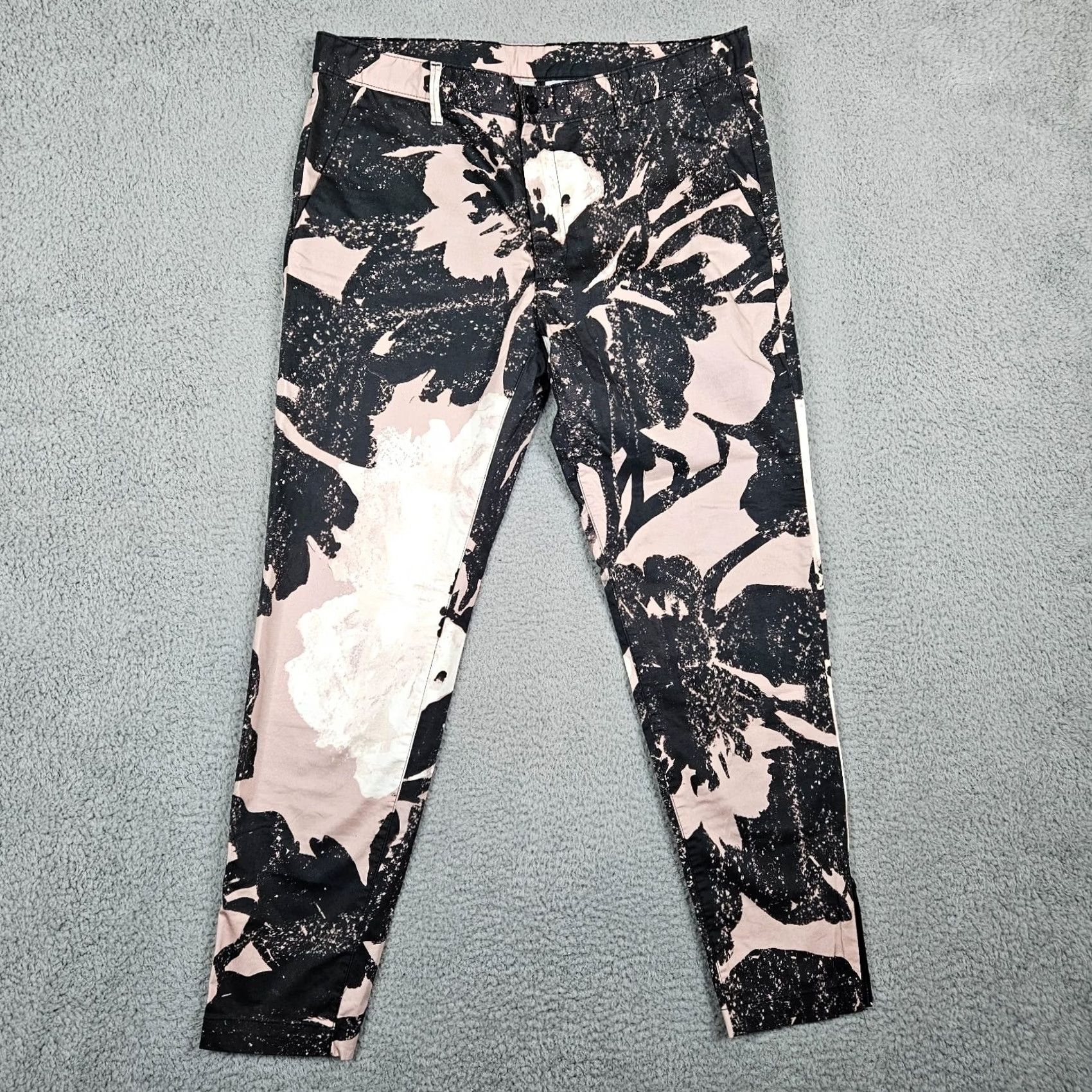 Zara Zara Women’s Black Pink Floral Printed Chino Casual Pant Size 34 Size 24" / US 00 / IT 34 - 2 Thumbnail