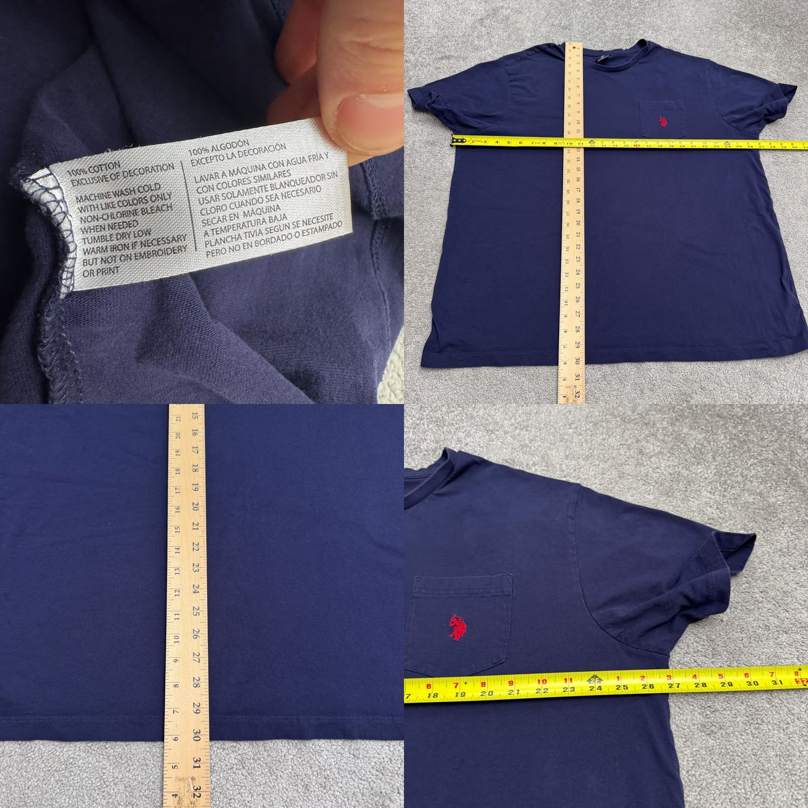 Vintage U.S. Polo Assn Basic Logo T-Shirt Men 3XL Navy Blue Short Sleeve Crew Pocket Tee Size US XXL / EU 58 / 5 - 8 Thumbnail
