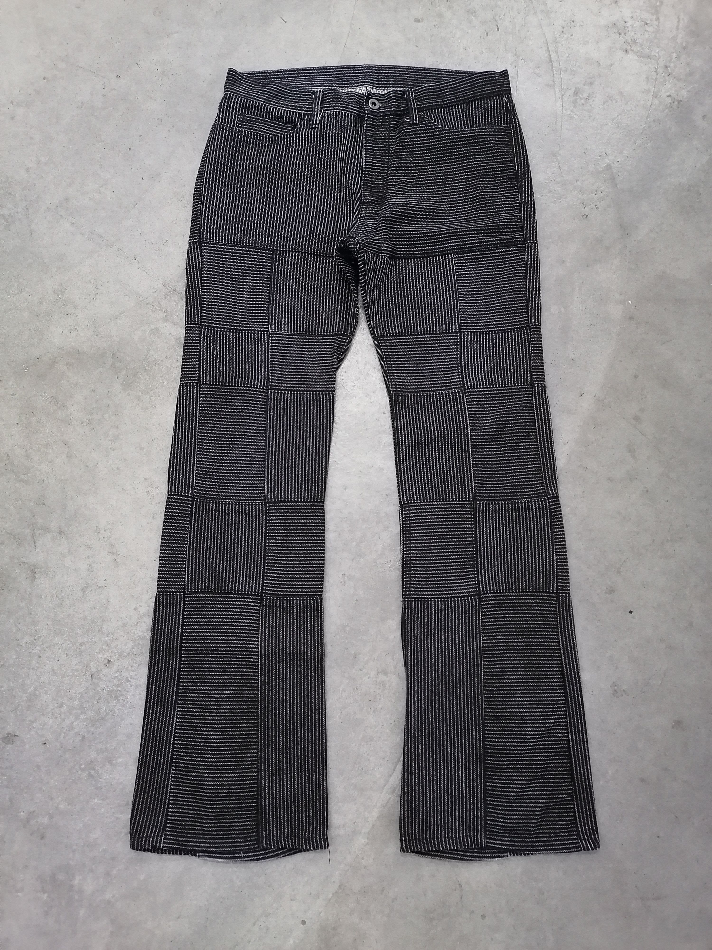 14th Addiction × If Six Was Nine Flare Jeans The Difference Rupert Patchwork Denim Pants Size US 33 - 2 Thumbnail